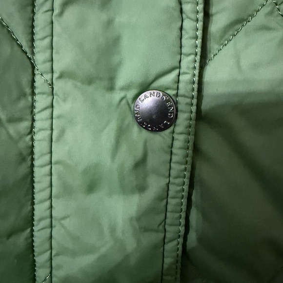 Lands End Goose Down Feather Puffer Vest Womens Small 6 to 8 Green Snap Basic - Picture 3 of 6